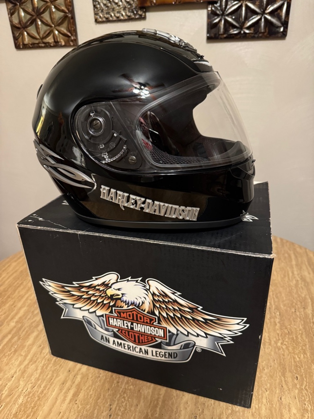 Harley-Davidson Black Full-Face Motorcycle Helmet with Silver Logo